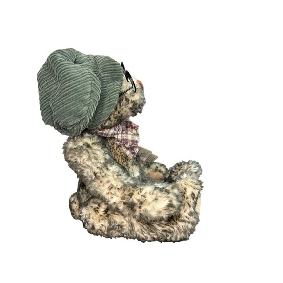 Vintage NWT Dan Dee Bear W/ Plaid Bow Tie Corduroy Hat & Glasses Stuffed Animal - Picture 2 of 11